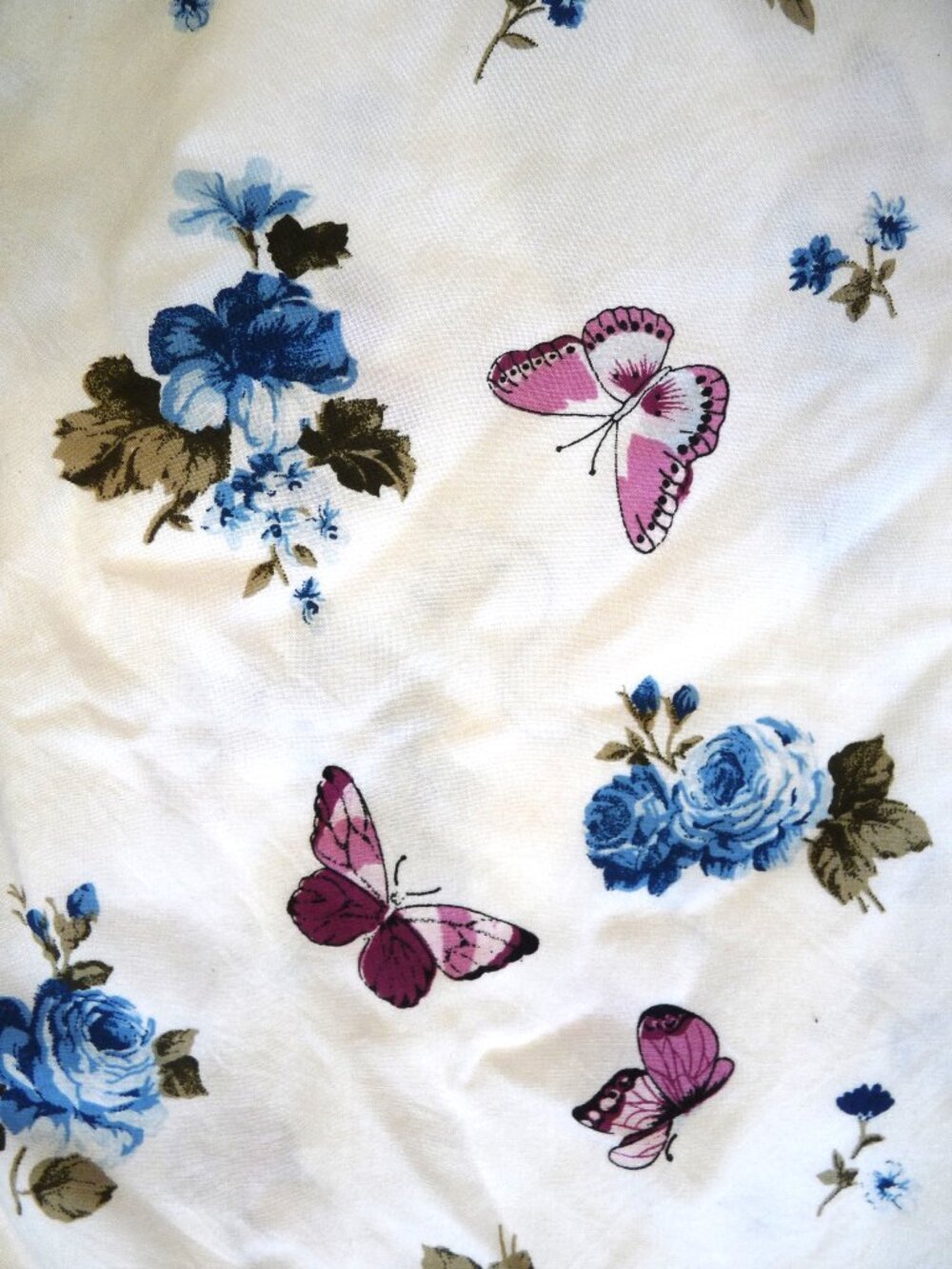 333" floral print fabric butterfly cotton rayon blend 57" wide sewing dress